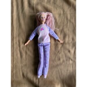 Barbie Doll Pink Hair Pajamas Purple Star Print Lounge Wear Toy‎ soft